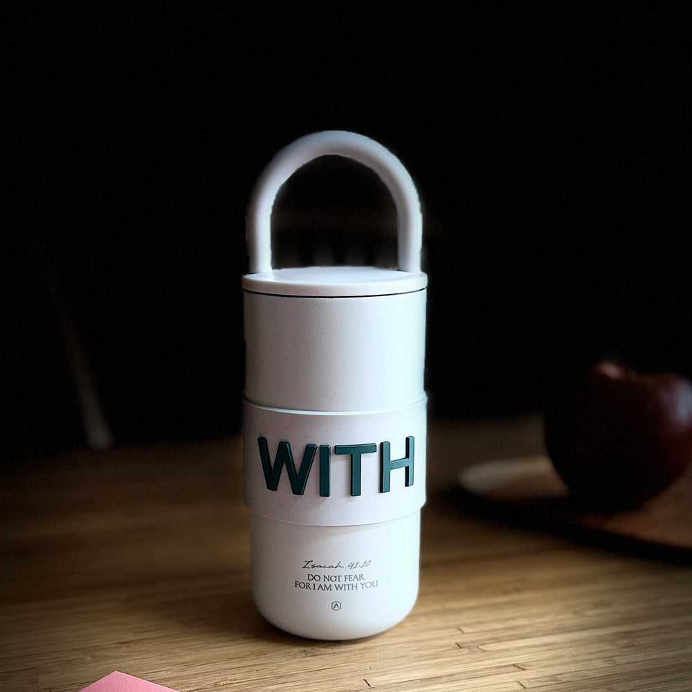 Christian Insulated Stainless Steel Tumbler with Handle – Isaiah 41:10 Scripture, 550ml | 2 Colors