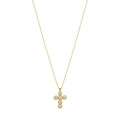 Cross Long Necklace Swarovski Pearl 925 Silver