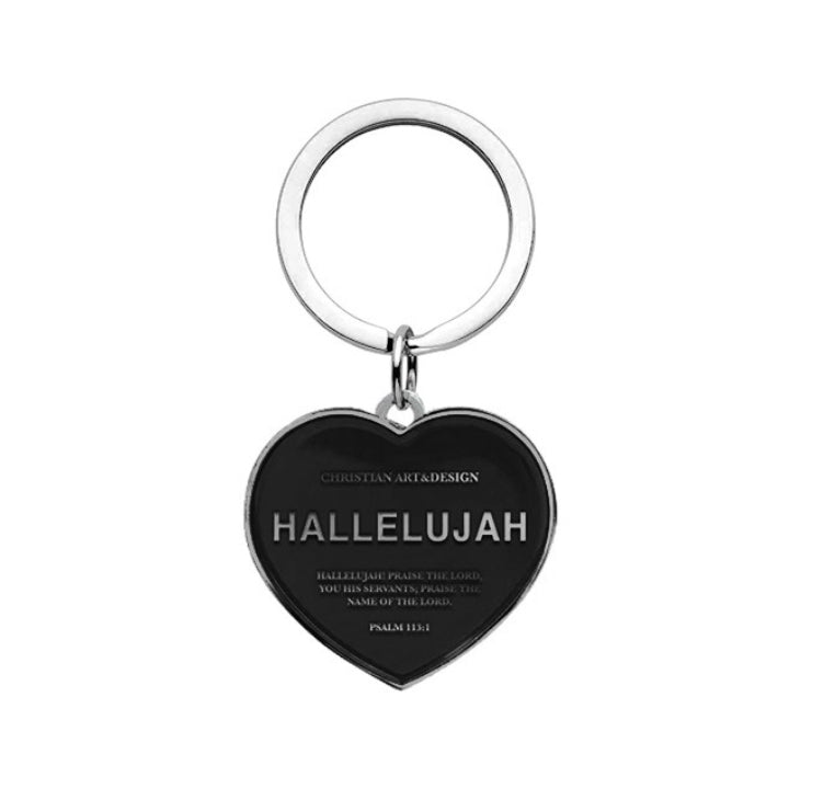 Hallelujah Love Heart Keyring