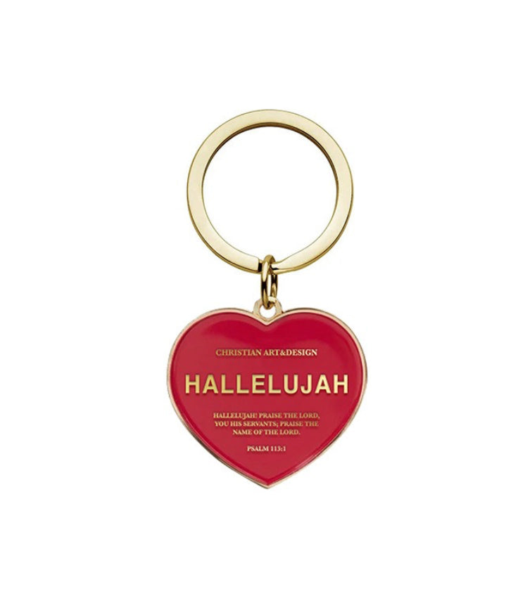 Hallelujah Love Heart Keyring
