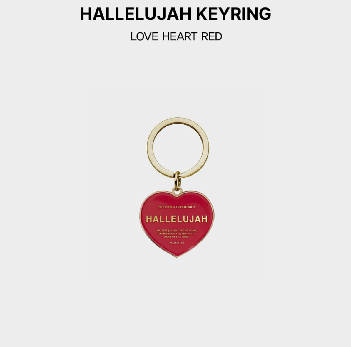 Hallelujah Love Heart Keyring