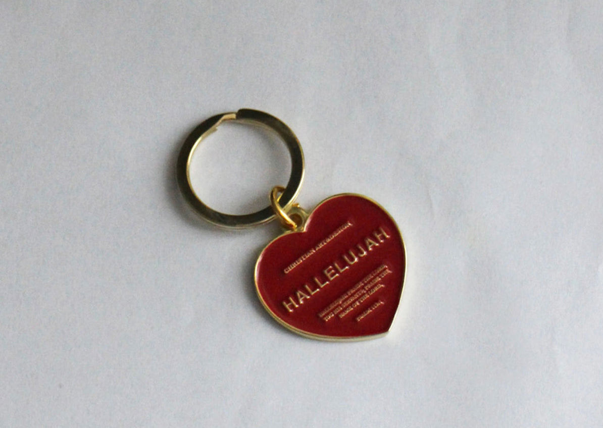 Hallelujah Love Heart Keyring
