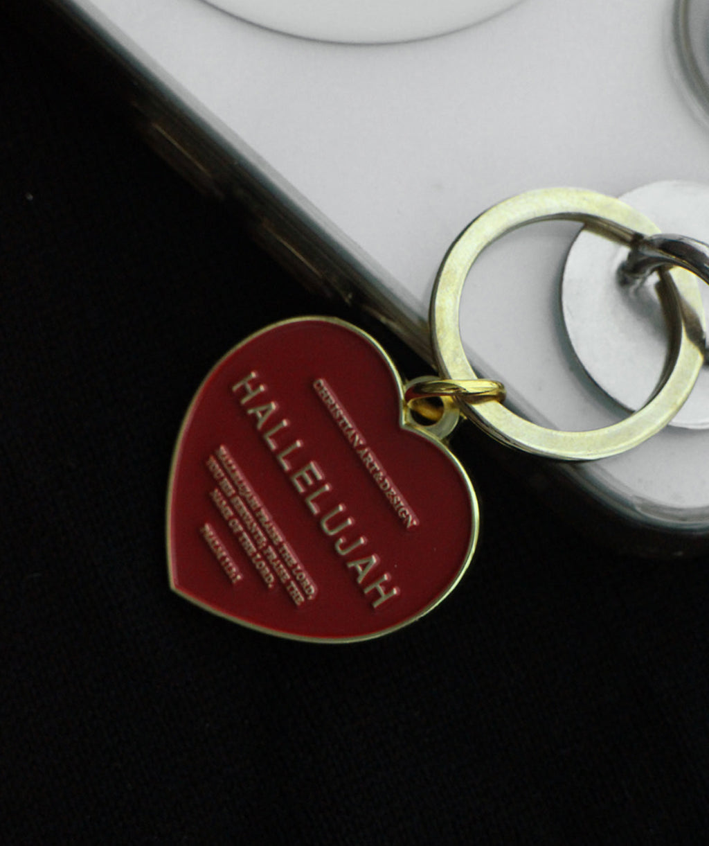 Hallelujah Love Heart Keyring