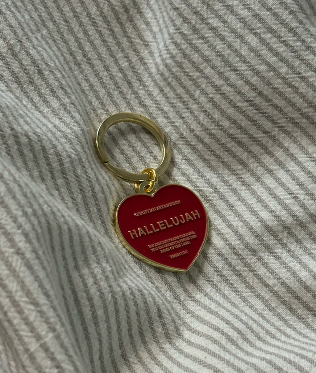 Hallelujah Love Heart Keyring