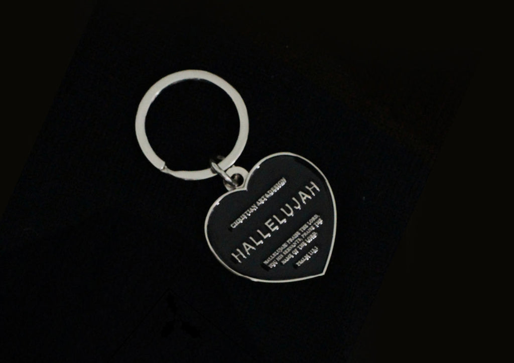 Hallelujah Love Heart Keyring