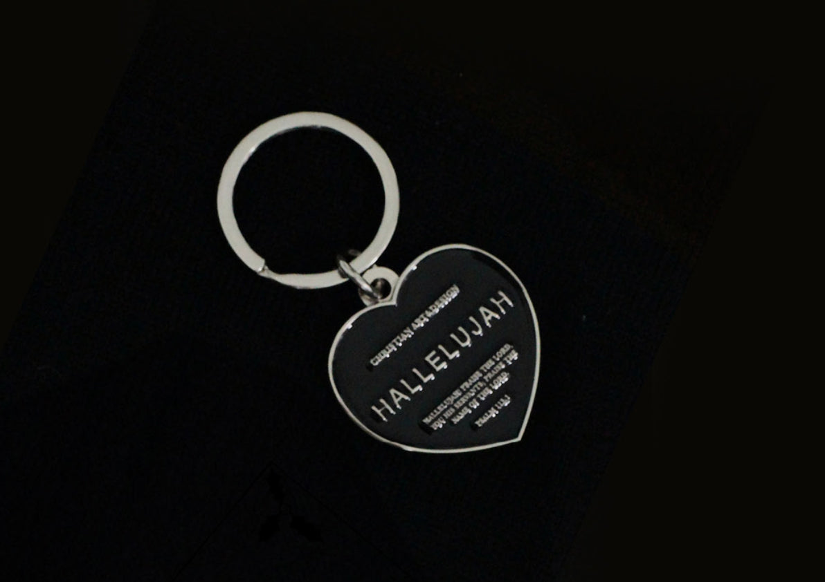 Hallelujah Love Heart Keyring