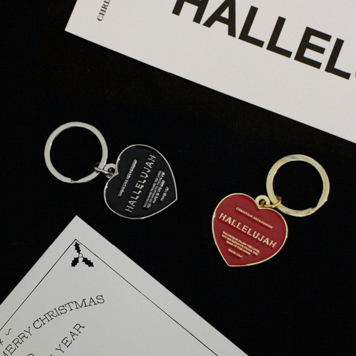 Hallelujah Love Heart Keyring
