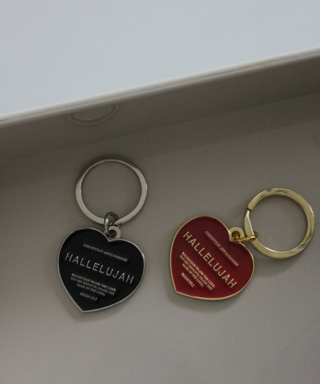 Hallelujah Love Heart Keyring